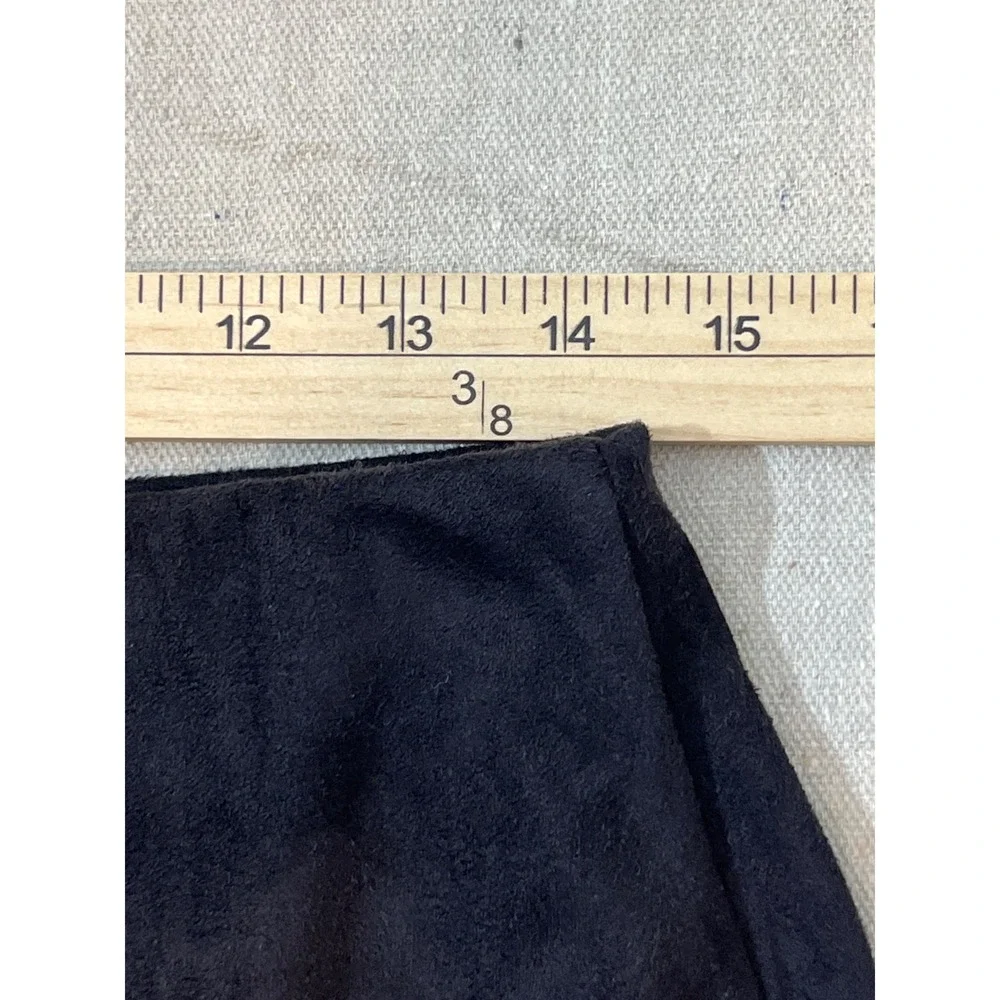 SOLITAIRE BY RAVI KHOSLA‎ Black Faux Suede Laser Cut Maxi Skirt Size S